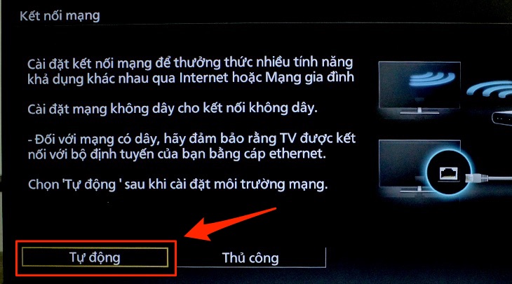 Kết nối mạng trên tivi Panasonic