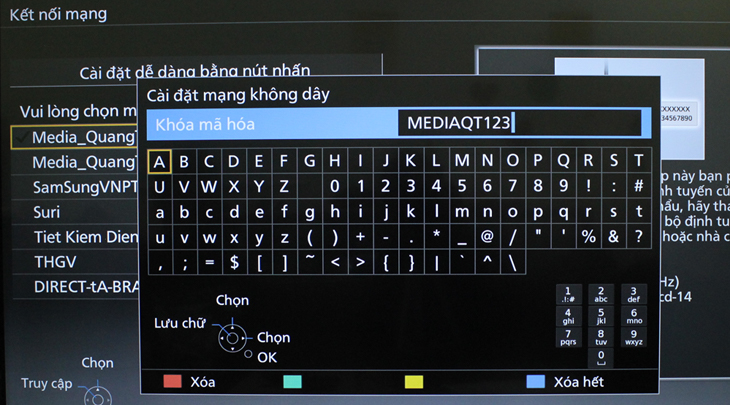 Kết nối mạng trên tivi Panasonic