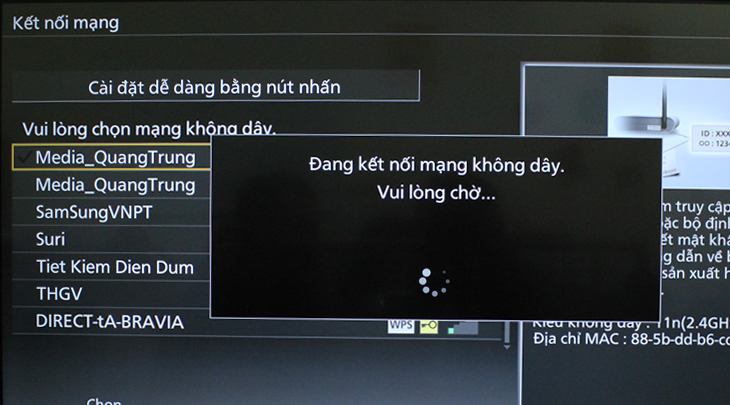Kết nối mạng trên tivi Panasonic