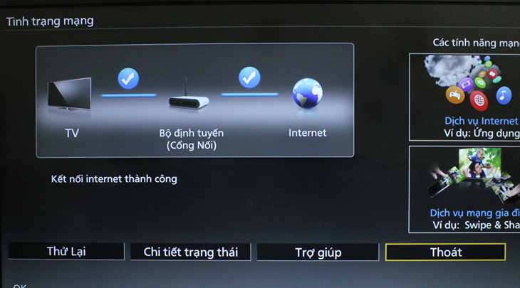 Kết nối mạng trên tivi Panasonic