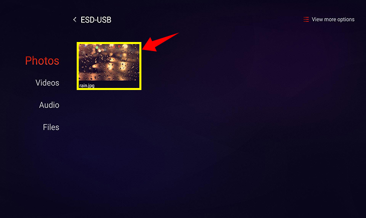 Xem mục hình ảnh bên trong USB