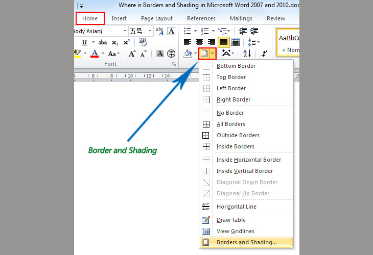 microsoft word for mac bornders