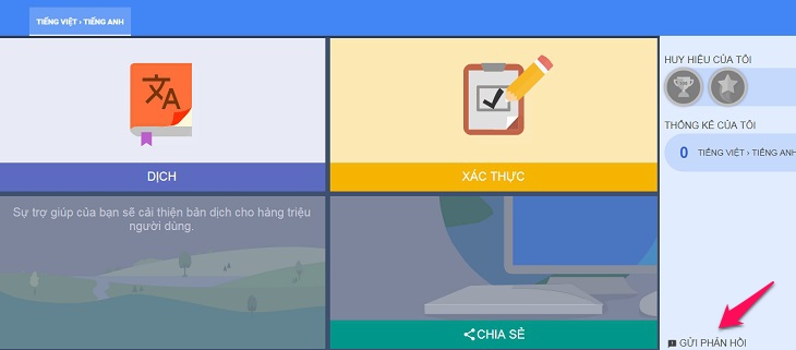 Chị Google 2019 được tân trang, cách dùng tính năng thú vị của Google Dịch phiên bản mới > tiến hành góp ý cho google dịch được cải thiện hơn
