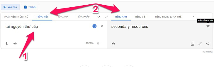 Chị Google 2019 được tân trang, cách dùng tính năng thú vị của Google Dịch phiên bản mới > nhập văn bản và chọn ngôn ngữ dịch
