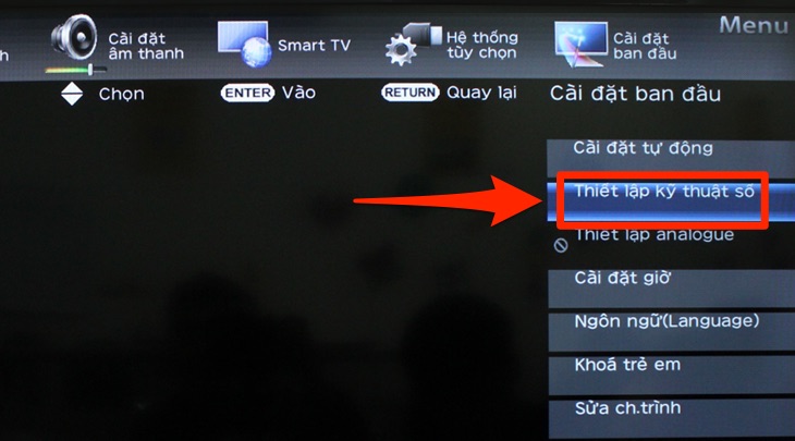 Menu thiết lập trên tivi Sharp Menu thiết lập trên tivi Sharp