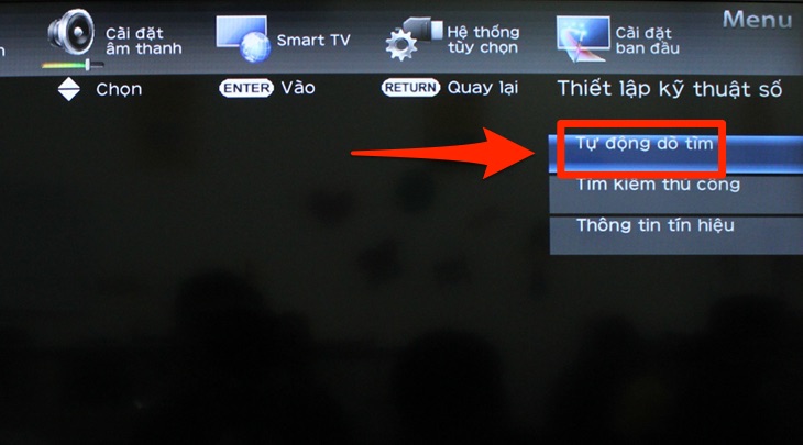 Menu thiết lập trên tivi Sharp Menu thiết lập trên tivi Sharp
