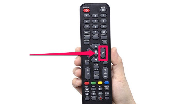 Cách khôi phục cài đặt gốc trên Smart tivi Mobell > Nhấn nút Điều hướng