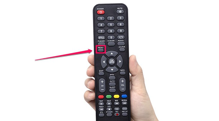Cách khôi phục cài đặt gốc trên Smart tivi Mobell > Nhấn nút Menu