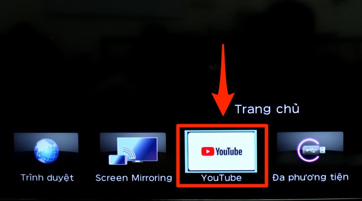 Ứng dụng Youtube trên tivi