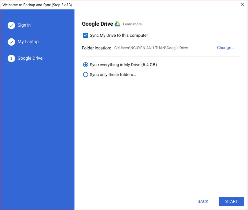 Cách tạo thư mục tự động đồng bộ lên Google Drive