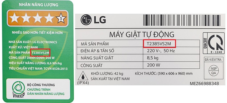 Xác định tên của máy giặt