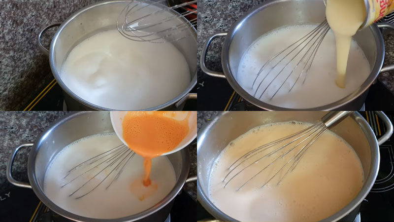 Nấu sữa làm sữa chua phô mai vàng