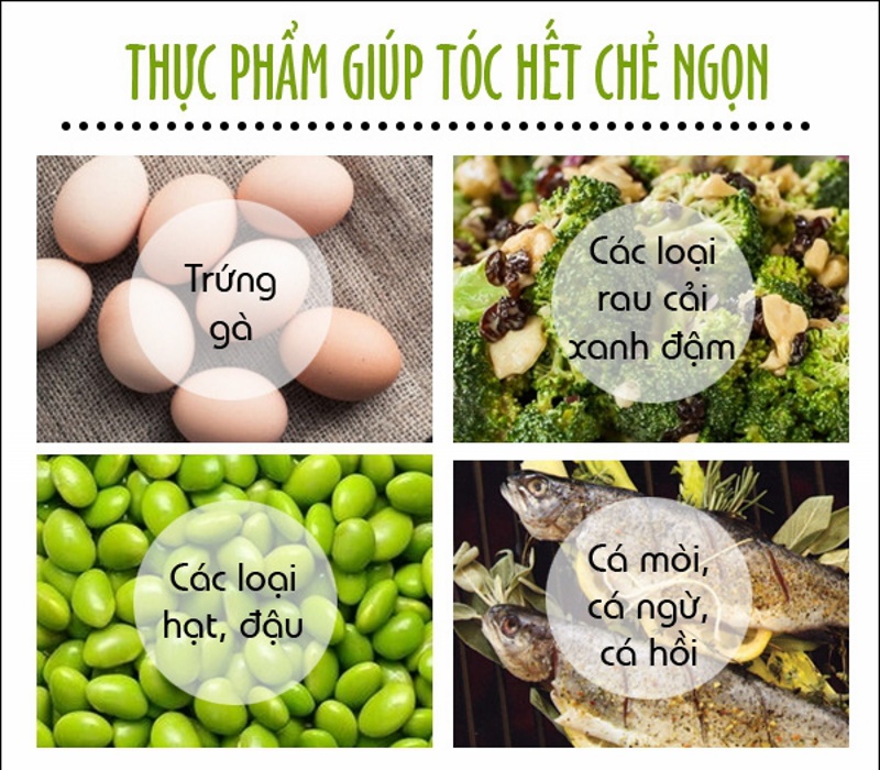 Bổ sung thực phẩm cải thiện tóc chẻ ngọn