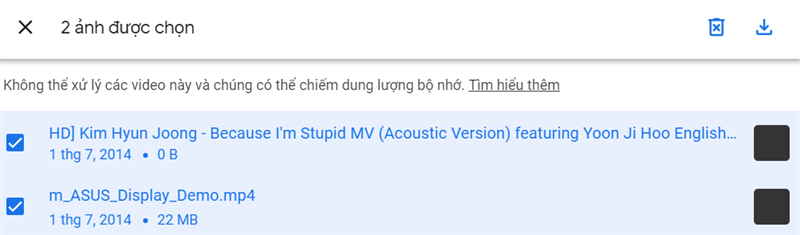 Các video mà Google Photos không thể xử lý sẽ chiếm dụng bộ nhớ Các video mà Google Photos không thể xử lý sẽ chiếm dụng bộ nhớ