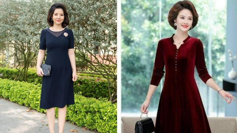 Những mẫu đầm nhung trung niên sang trọng quý phái  IVY moda