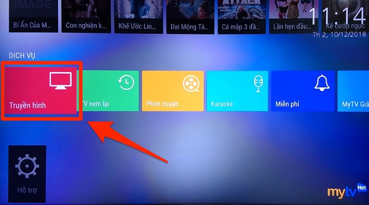 Cách sử dụng ứng dụng MyTV trên Android tivi Sharp 2018 > Cách sử dụng ứng dụng MyTV