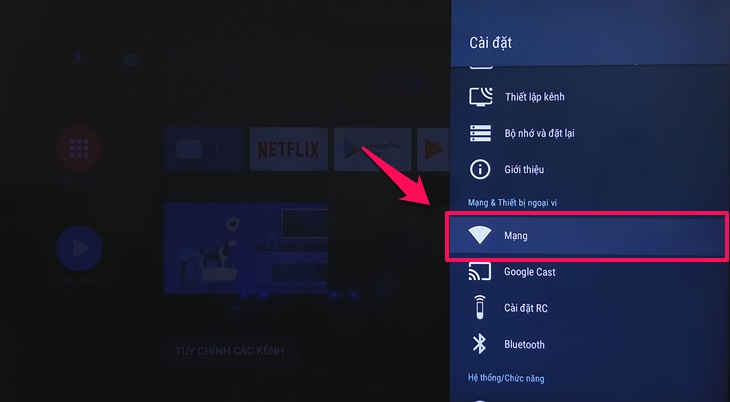 Cách kết nối mạng trên Android tivi Sharp 2018