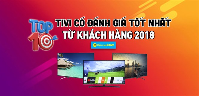 Top 10 Tivi có đánh giá tốt nhất từ khách hàng tại Điện máy XANH năm 2018