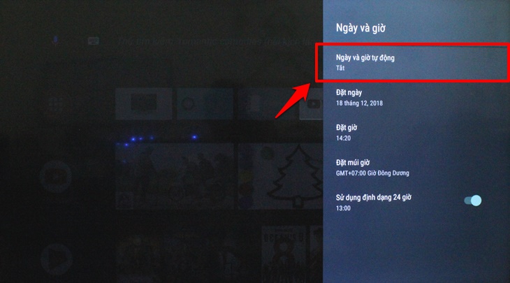 Cách cài đặt thời gian, múi giờ trên Android tivi Panasonic 2018