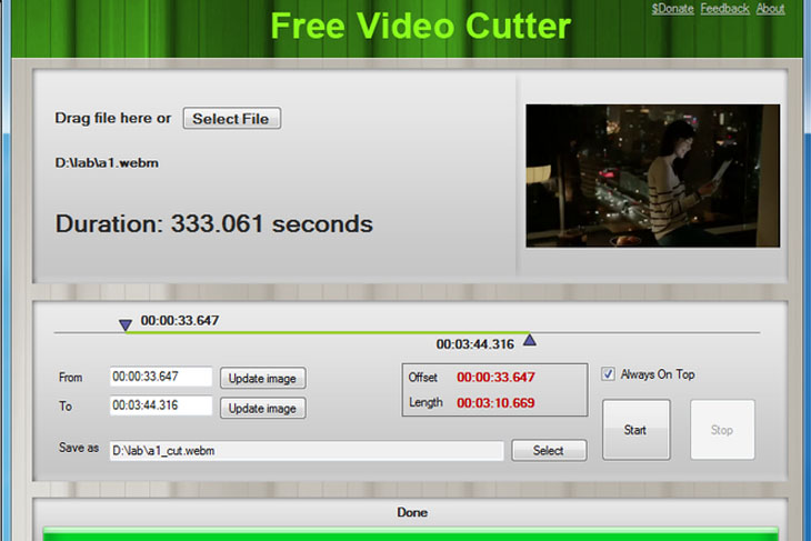 phần mềm Free Video Cutter