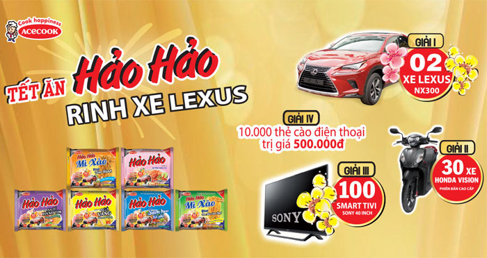 Tết ăn Hảo Hảo, rinh xe Lexus