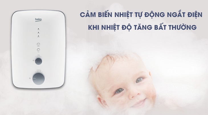 Những công nghệ nổi bật trên máy nước nóng Beko > Cảm biến nhiệt kép chống phỏng