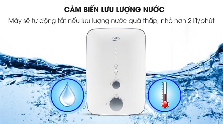 Những công nghệ nổi bật trên máy nước nóng Beko > Cảm biến lưu lượng nước tránh cháy khô