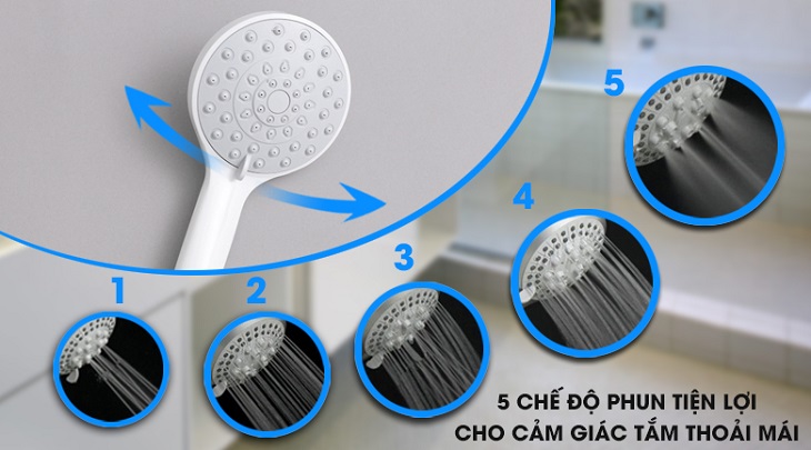 Những công nghệ nổi bật trên máy nước nóng Beko > Vòi sen 5 chế độ phun