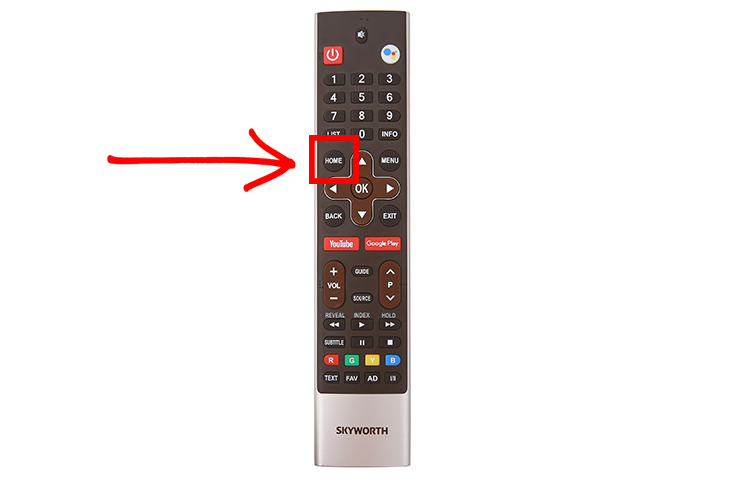 nhấn nút Home remote