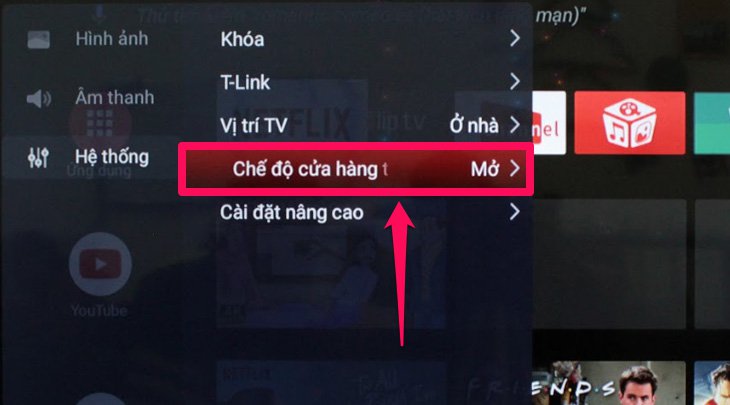 Chọn Chế độ cửa hàng