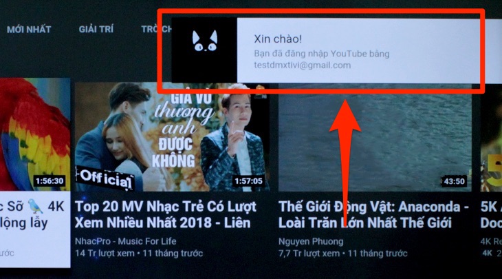 Đăng nhập tài khoản Youtube trên Android tivi Panasonic