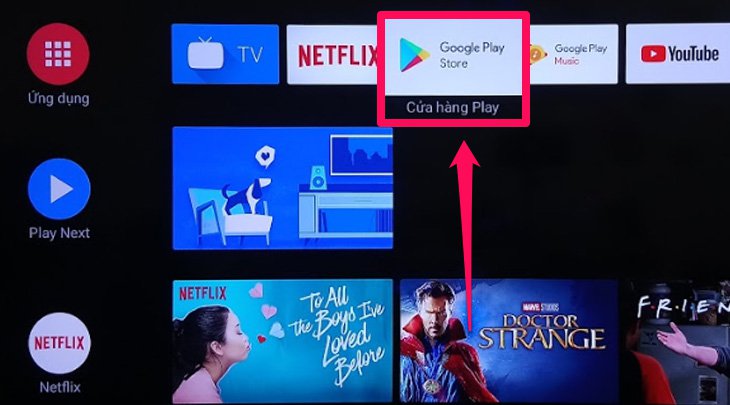 Ứng dụng Google Play Store trên tivi