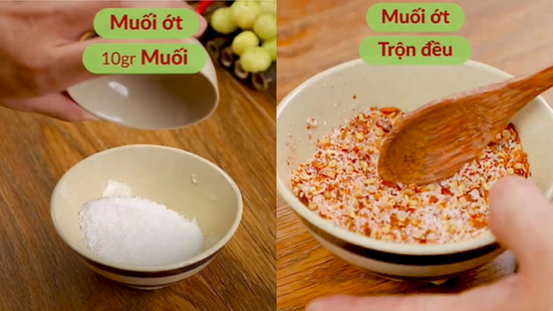 Làm hỗn hợp muối ớt