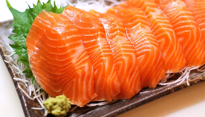 Salmon provides a lot of protein good for hair