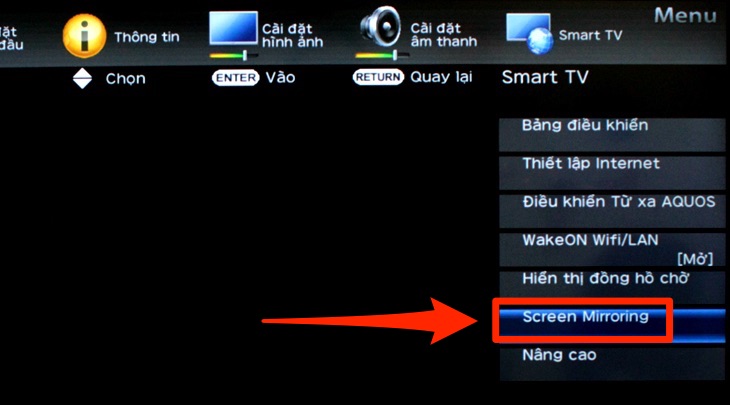 Cách phản chiếu hình ảnh từ điện thoại lên Smart tivi Sharp 2018