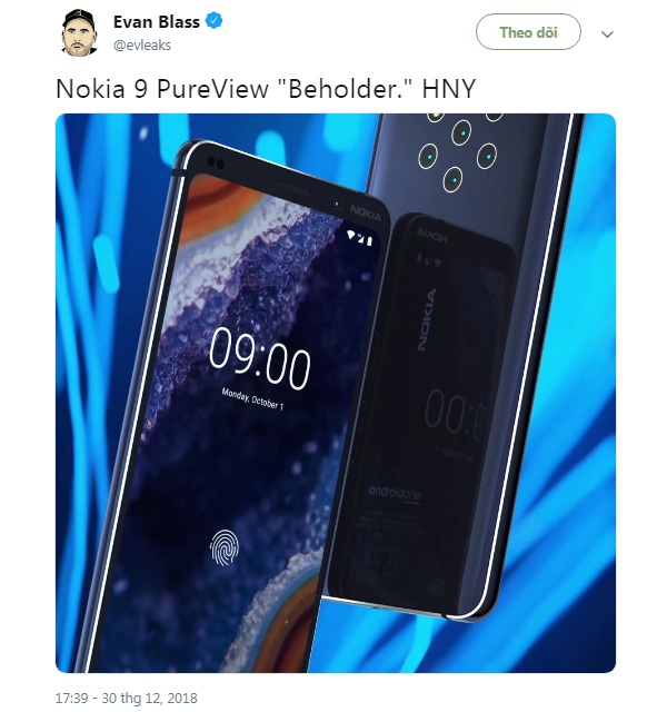 Nokia 9 PureView với cảm biến vân tay trong màn hình lần đầu lộ ảnh