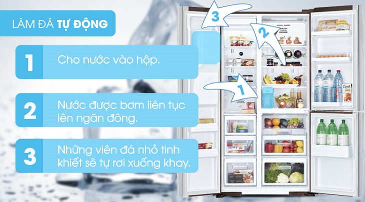 Cách sử dụng chức năng làm đá tự động trên tủ lạnh Hitachi > Cách sử dụng chức năng làm đá tự động trên tủ lạnh Hitachi