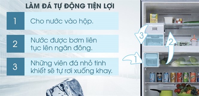 Cách sử dụng chức năng làm đá tự động trên tủ lạnh Toshiba