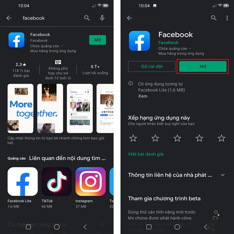 Cách cài đặt Facebook và Facebook Messenger chuyển thành màu đen