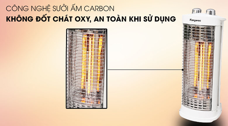 Đèn sưởi Carbon sử dụng đèn sợi Carbon để mang đến hơi ấm xung quanh