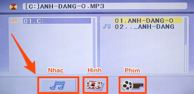 Cách nghe nhạc, xem hình xem phim trên dàn karaoke di động ACNOS