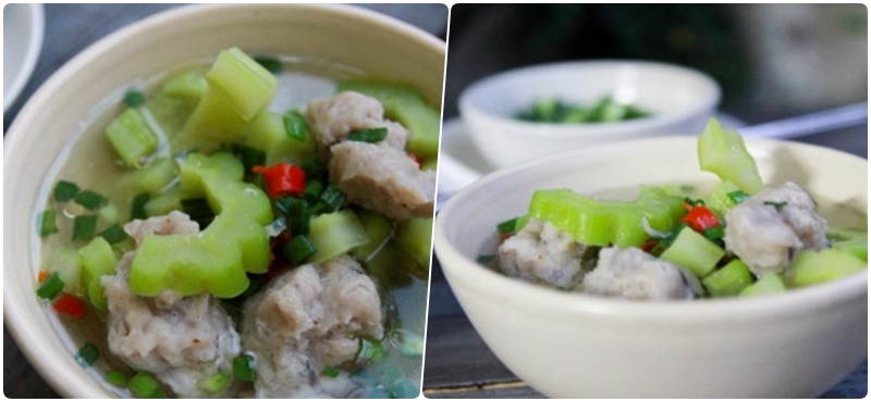 Canh khổ qua chả cá thác lác