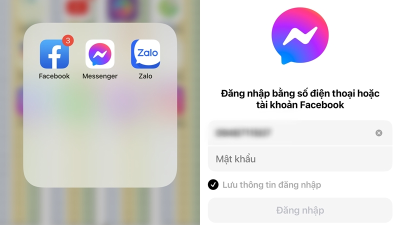 Đăng nhập tài khoản Messenger