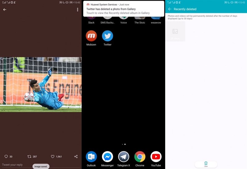 Hình ảnh tải về điện thoại Huawei từ ứng dụng Twitter bị xóa ngay lập tức Hình ảnh tải về điện thoại Huawei từ ứng dụng Twitter bị xóa ngay lập tức