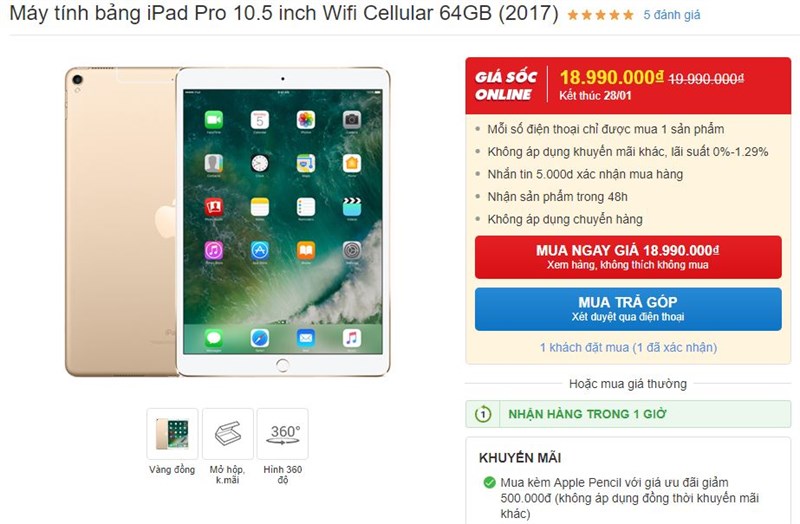 Hàng loạt mẫu iPad đang được giảm giá 1 triệu đồng tại Thế Giới Di Động