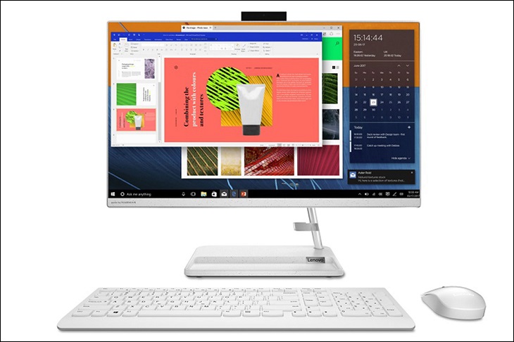 Tư vấn mua máy tính để bàn cho bạn, nên mua máy tính bàn hãng nào? > Máy tính để bàn Lenovo sở hữu kiểu dáng gọn nhẹ, thanh lịch
