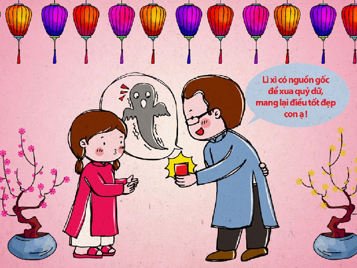Nhấn vào ảnh để phóng to Đầu năm ba mẹ dạy con nhận lì xì sao cho đúng