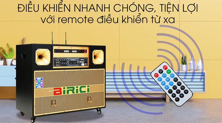 Loa điện Karaoke Birici MX-700 trang bị remote điều khiển loa karaoke từ xa tiện dụng