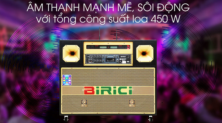 Loa điện karaoke Birici MX-700 450W trang bị cho loa công suất hoạt động mạnh mẽ 