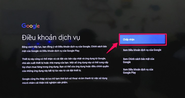 Các bước thiết lập đầu tiên khi sử dụng Android tivi Skyworth 2018